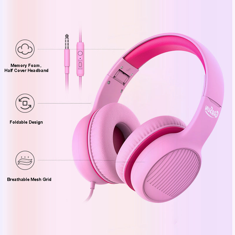 GORSUN A66 3.5mm Wired Earphones 85 94dB Volume Limit Over-ear Headset Children Foldable Headphone GORSUN A66 3.5mm Wired Earphones 85 94dB Volume Limit Over-ear Headset Children Foldable Headphone